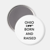 Aimant 100% Ohio Né et élevé (Recto/Verso)