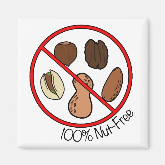Aimant 100% sans noix (noix d'arbre et cacahuètes) (Devant)