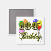 Aimant 100e anniversaire avec ballons (Recto/Verso)