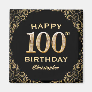 Aimant 100e anniversaire de la Parties scintillant Noir e
