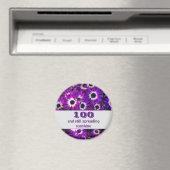 Aimant 100e anniversaire Fleur violette Fête de jalon (In Situ (Lave-vaisselle))