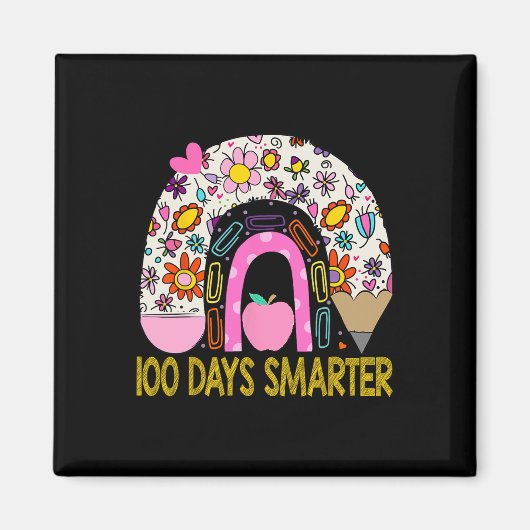 Aimant 100e Jour De L'École Enseignant 100 Jours Smarter (Devant)