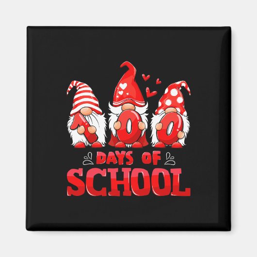 Aimant 100E Jour De L'École Gnome Enseignants Étudiants 1 (Devant)