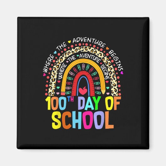 Aimant 100e Jour De L'Enseignant Étudiant 100 Jours Intel (Devant)