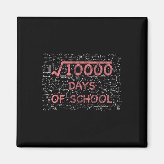 Aimant 100ème Jour De L'École Enseignant Math 100 Jours D (Devant)