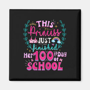 Aimant 100ème Jour De L'École Princesse Cute Enfants Fill