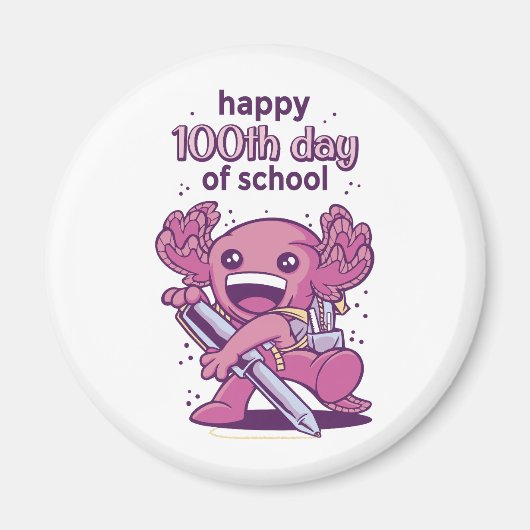 Aimant 100ème jour d'invitation à l'école (Devant)