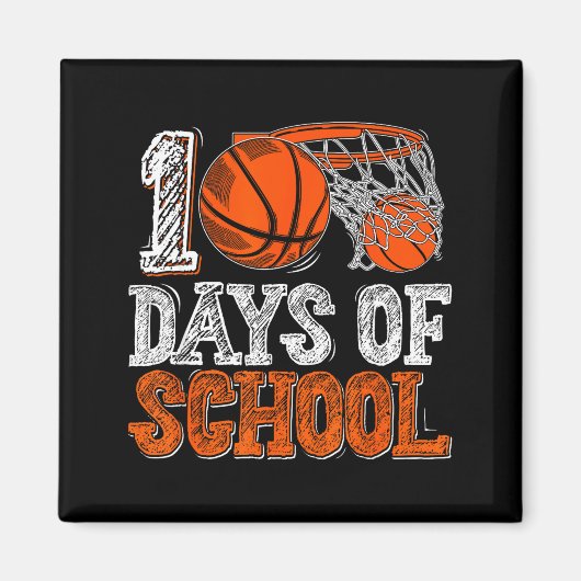 Aimant 100th Day Of School Basketball Kids 100 Days Of Sc (Devant)