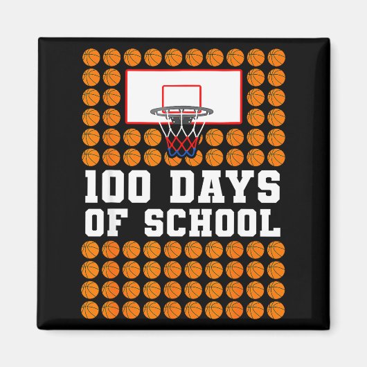 Aimant 100th Day Of School Basketball Kids 100 Days Of Sc (Devant)