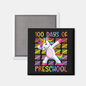 Aimant 100th Day Of School Of Preschool Unicorn 100 Days (Recto/Verso)