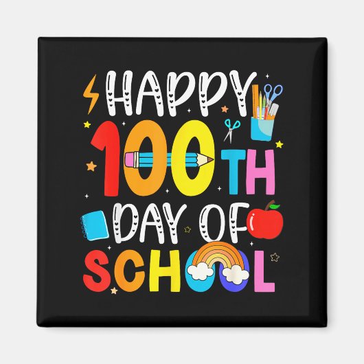 Aimant 100th Day Of School Teachers Students 100 Days Of  (Devant)