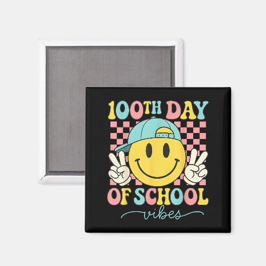 Aimant 100th Day Of School Vibes 100 Days Teacher Boy Gir (Recto/Verso)