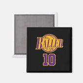 Aimant 10 Ans Basketball Baller Purple Et (Recto/Verso)