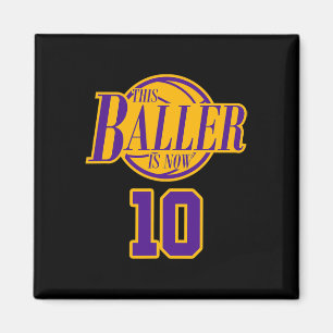 Aimant 10 Ans Basketball Baller Purple Et