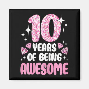 Aimant 10 Ans De Superbe Anniversaire Rose Mignon 10 Ans