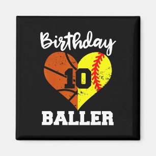 Aimant 10e Anniversaire Baller Fun 10 Anniversaire Softba