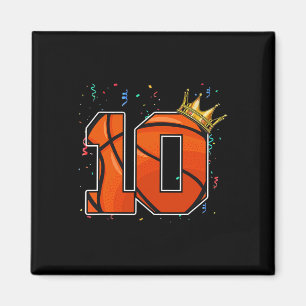 Aimant 10e anniversaire Basketball grand nombre 10 ans Bo