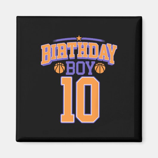 Aimant 10e anniversaire Boy Basketball Lover 10 ans Bd (Devant)