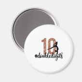 Aimant 10e anniversaire Cadeau double chiffres filles Gym (Recto/Verso)