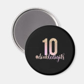 Aimant 10e anniversaire Double chiffres filles Peach Ombr (Recto/Verso)