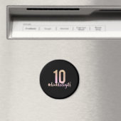 Aimant 10e anniversaire Double chiffres filles Peach Ombr (In Situ (Lave-vaisselle))