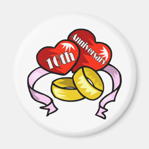 Aimant 10ème Cadeaux d'anniversaire de mariage