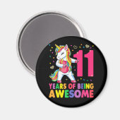 Aimant 11 Ans Unicorne Flossing 11e Anniversaire Girl U (Recto/Verso)