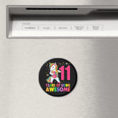 Aimant 11 Ans Unicorne Flossing 11e Anniversaire Girl U (In Situ (Lave-vaisselle))