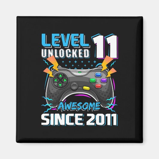 Aimant 11 Déverrouillé Awesome 2011 jeu vidéo 11e anniver (Devant)