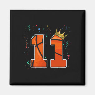 Aimant 11e anniversaire Basketball grand nombre 11 ans Bo