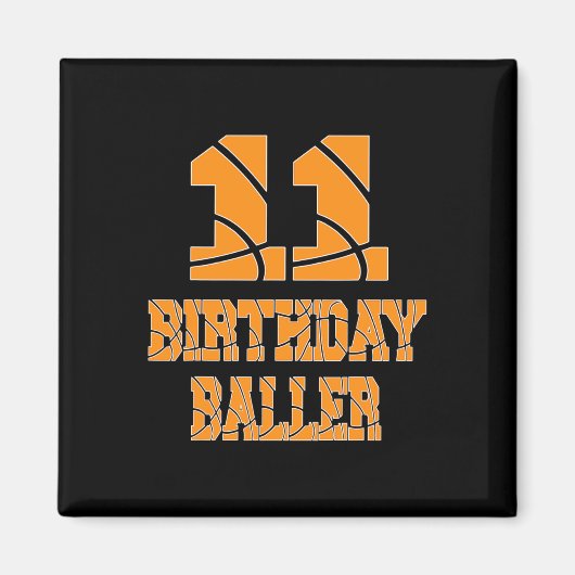 Aimant 11e anniversaire Byller Boy 11 ans Bysketbyll T (Devant)