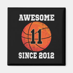 Aimant 11e Anniversaire de basket-ball Lover 11 ans Vinta