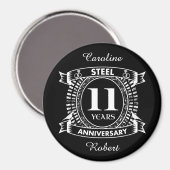 Aimant 11E anniversaire du mariage acier (Recto/Verso)