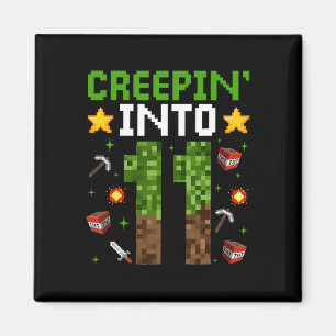 Aimant 11e Anniversaire Gamer Pixel Creepin’ In 11 Vidéo 