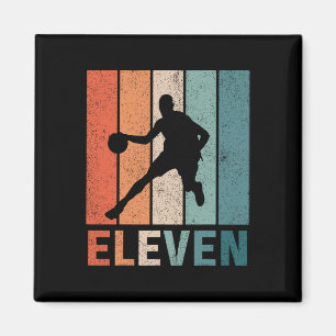Aimant 11e anniversaire Retro Bysketbyll Lovers Boys Kids