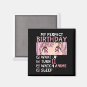 Aimant 11e anniversaire Veille Anime 11 ans Anime Ado (Recto/Verso)