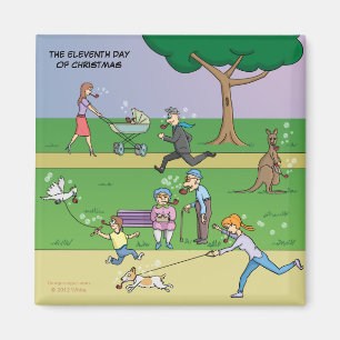 Aimant 11ème Jour d'aimant de Noël (11 joueurs de pipea