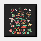 Aimant 12 Days Of Ob-gyn Christmas Tree Labor & Deliv (Devant)