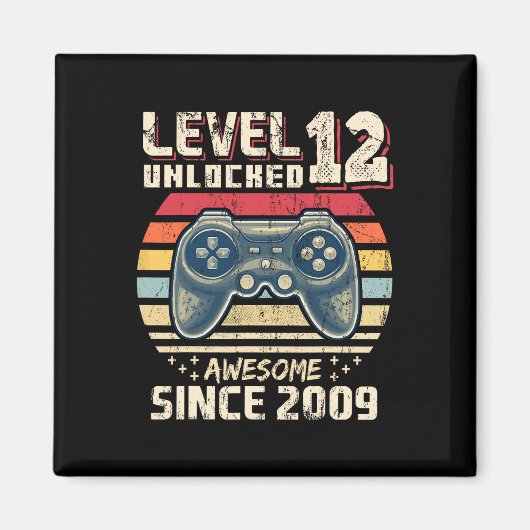 Aimant 12 Déverrouillé Awesome 2009 jeu vidéo 12e anniver (Devant)