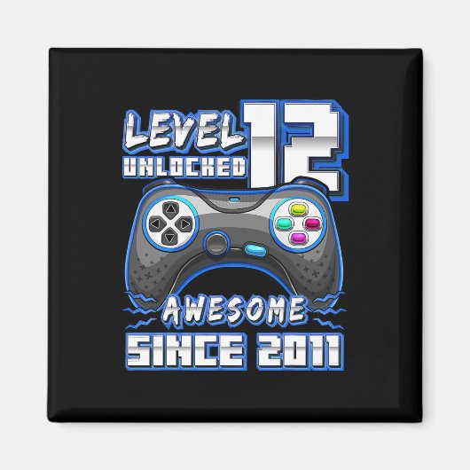 Aimant 12 Déverrouillé Awesome 2011 jeu vidéo 12e anniver (Devant)