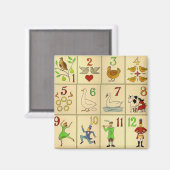 Aimant 12 Jours de l'aimant de Noël (Recto/Verso)