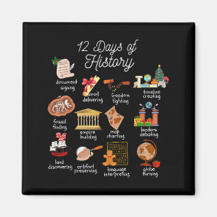 Aimant 12 Jours de Noël pour les professeurs d'histoire d