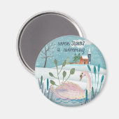 Aimant 12 jours de Noël Sept Cygnes nage (Recto/Verso)