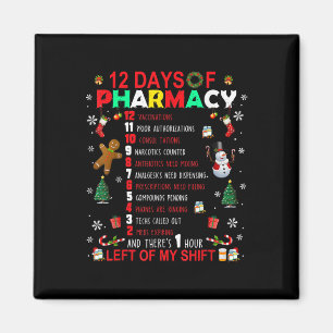 Aimant 12 Jours De Pharmacie Funny Christmas Pharmacist T