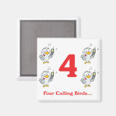 Aimant 12 jours quatre oiseaux appelant (Recto/Verso)