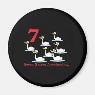 Aimant 12 jours sept cygnes nageant