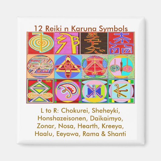 Aimant 12 Reiki n Karuna Reiki Designs de guérison (Devant)