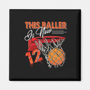 Aimant 12e anniversaire Basketball Amusant 12 ans Enfants