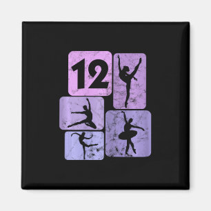 Aimant 12e anniversaire fille danseuse Ballet Ballerina 1