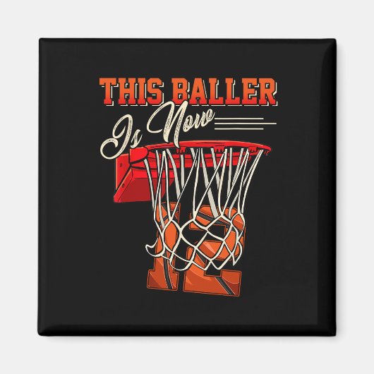 Aimant 12e anniversaire pour garçon Basketball 12 ans (Devant)